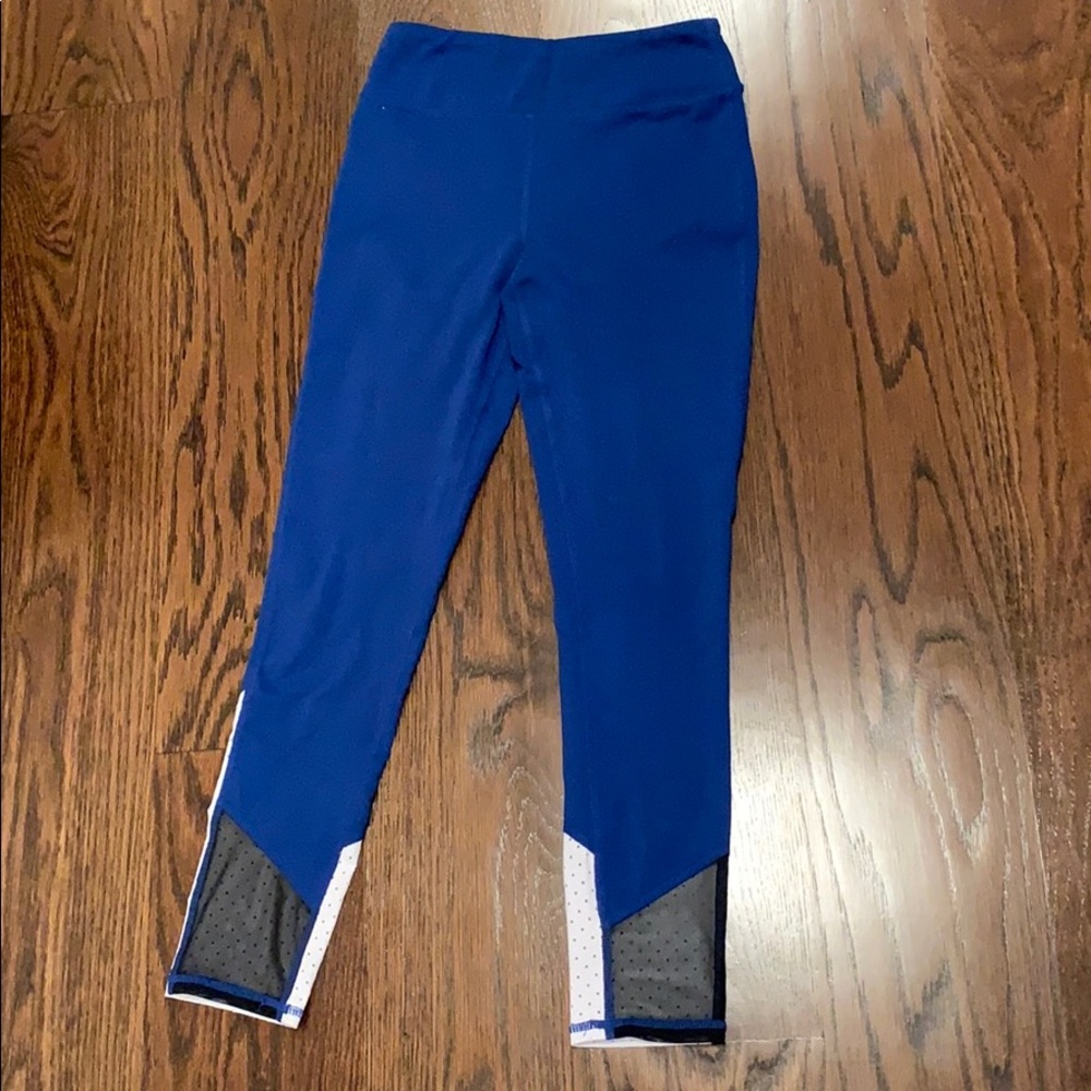 Royal blue Z by Zella leggings with mesh bottoms